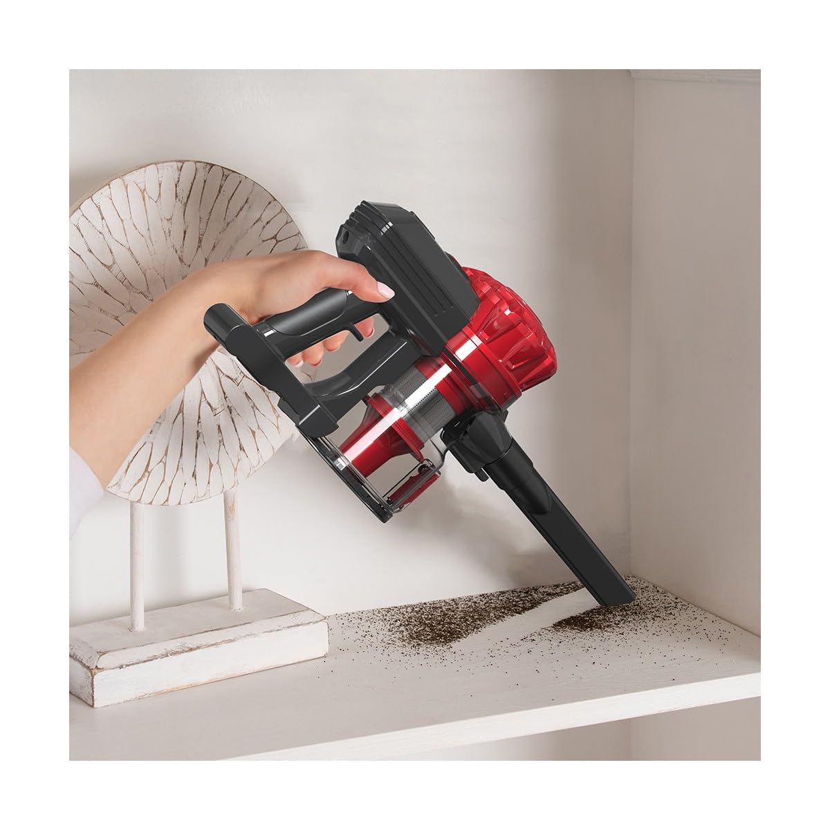 Livoo Model Name Aspirador Escoba Inalámbrico, Metal, 2 Velocidades, Rojo