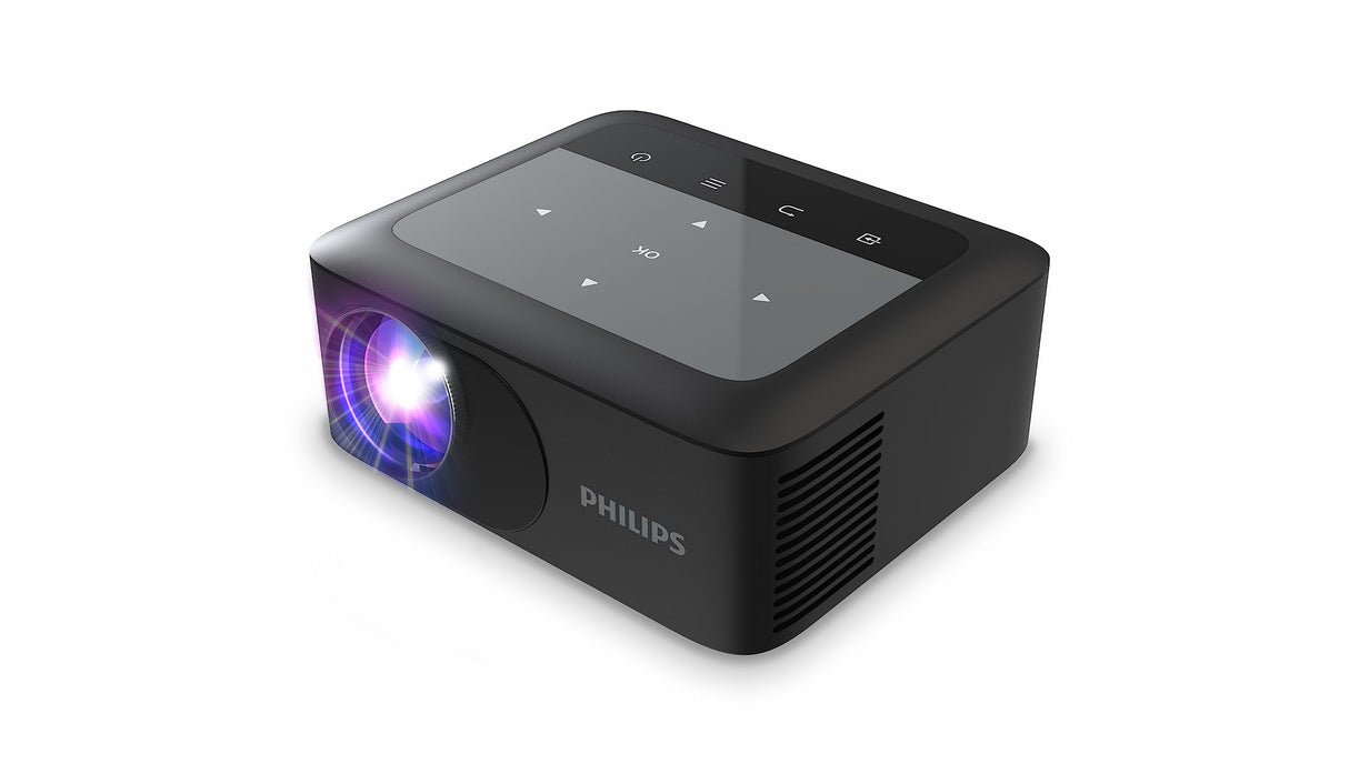 Philips NeoPix 110, miniproyector de vídeo True HD a 720p con función integrada de duplicación de Pantalla Mediante Red Wi-Fi de Doble Banda