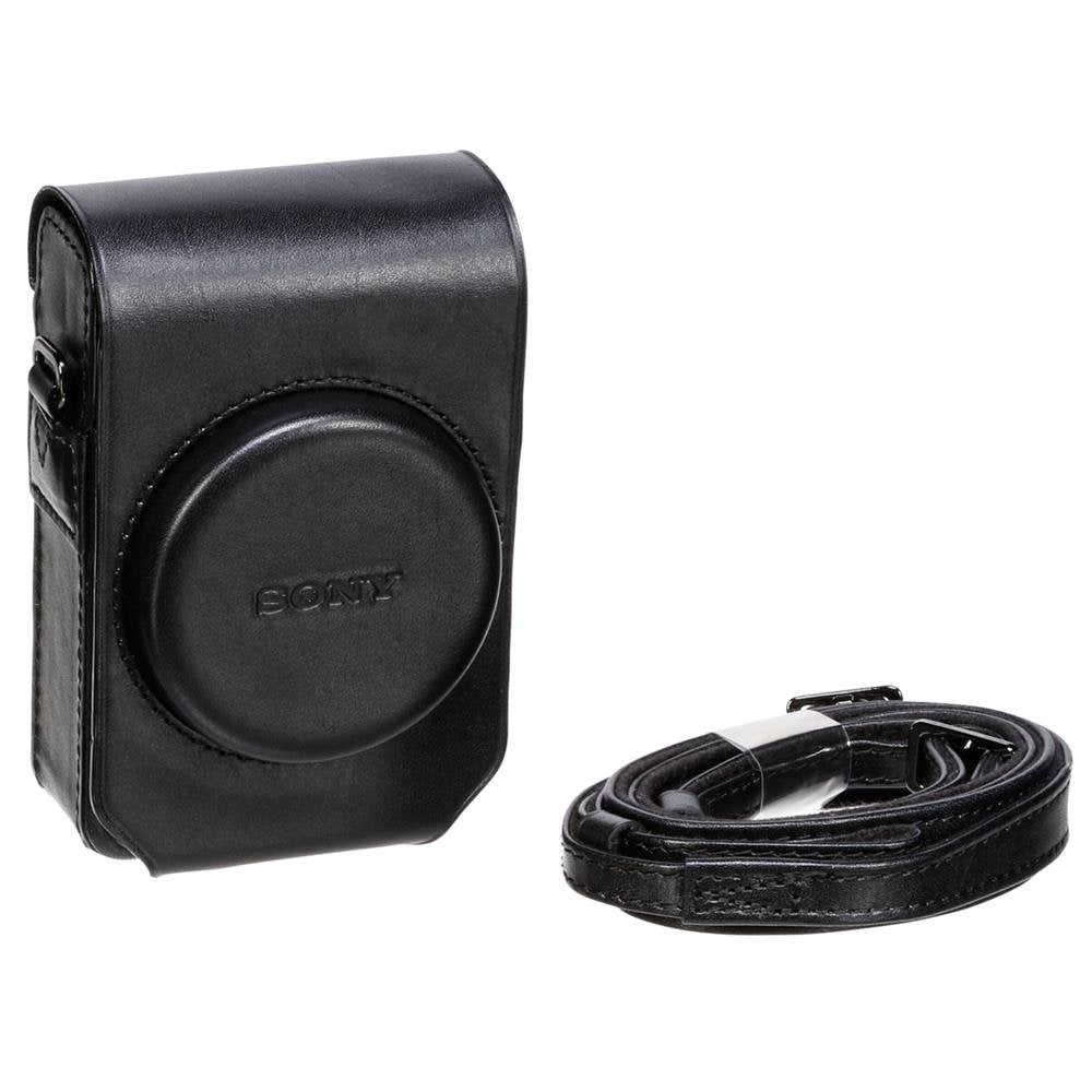 Sony LCS-RXGB - Funda de piel negra para serie Sony RX100, negro