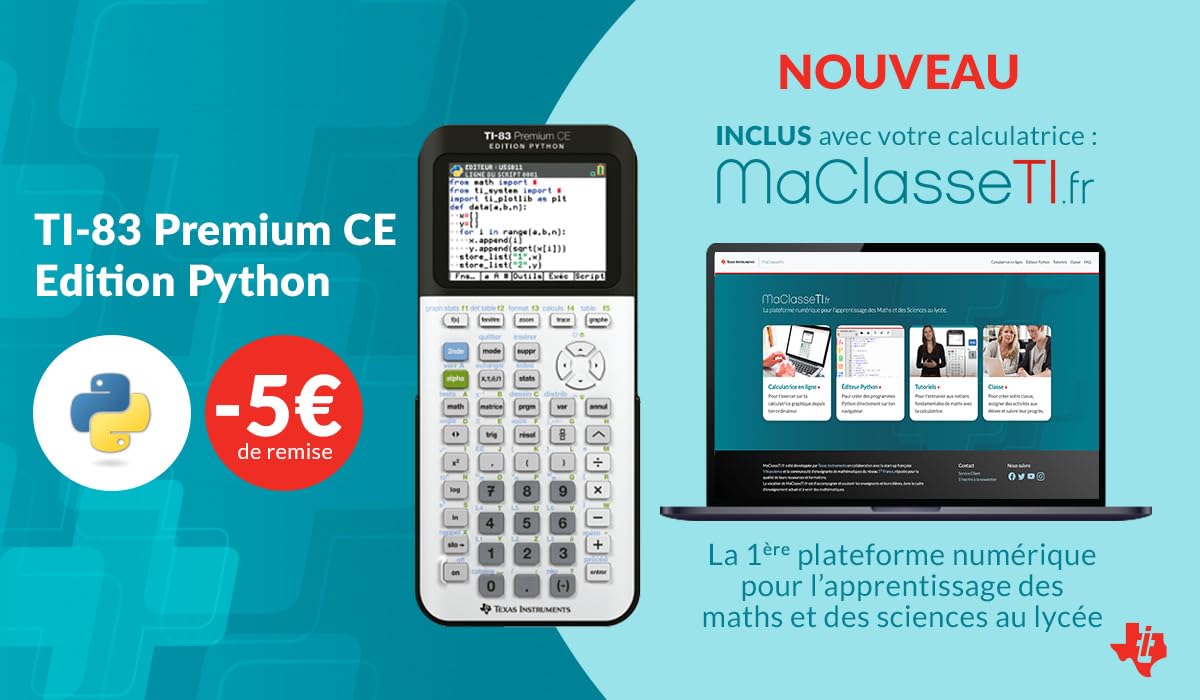Texas Instruments TI-83 Premium CE Python - Calculadora científica color