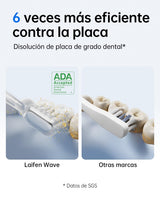Laifen Wave Cepillo de Dientes Eléctrico Sónico Primera 60° Oscilación y Vibración 45 Días de Autonomía con 3 Cabezales Aceptado por ADA Personalización APP Antimoho Viaje Adultos (Acero Inoxidable)