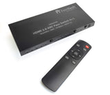 FeinTech Conmutador HDMI 2.0 ARC Pass 4x1 VAX04100, para 3 fuentes HDMI, barra de sonido y proyector de TV 4K @60Hz | HDR | 18 Gbit/s | HDCP 2.2 Dolby Atmos