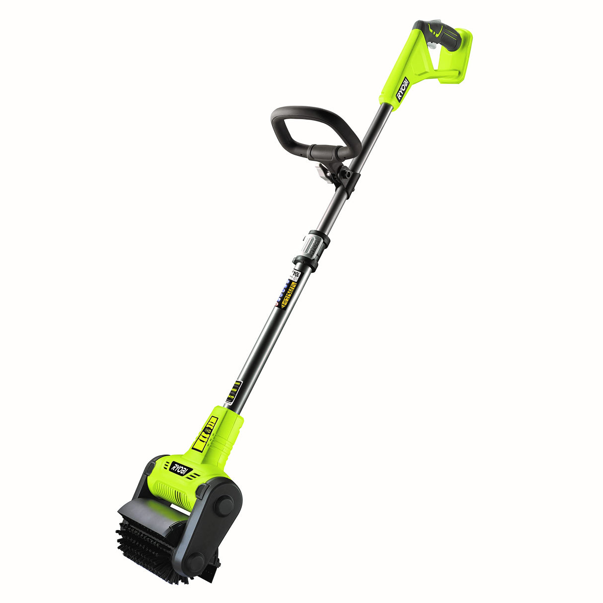 RYOBI - Limpiador de Suelos Inalámbrico 18V One+ - Uso en Superficies Duras de Jardín - Mango Ergonómico y Tubo Telescópico - Se Entrega con 1 Cepillo Universal - RY18PCB-0