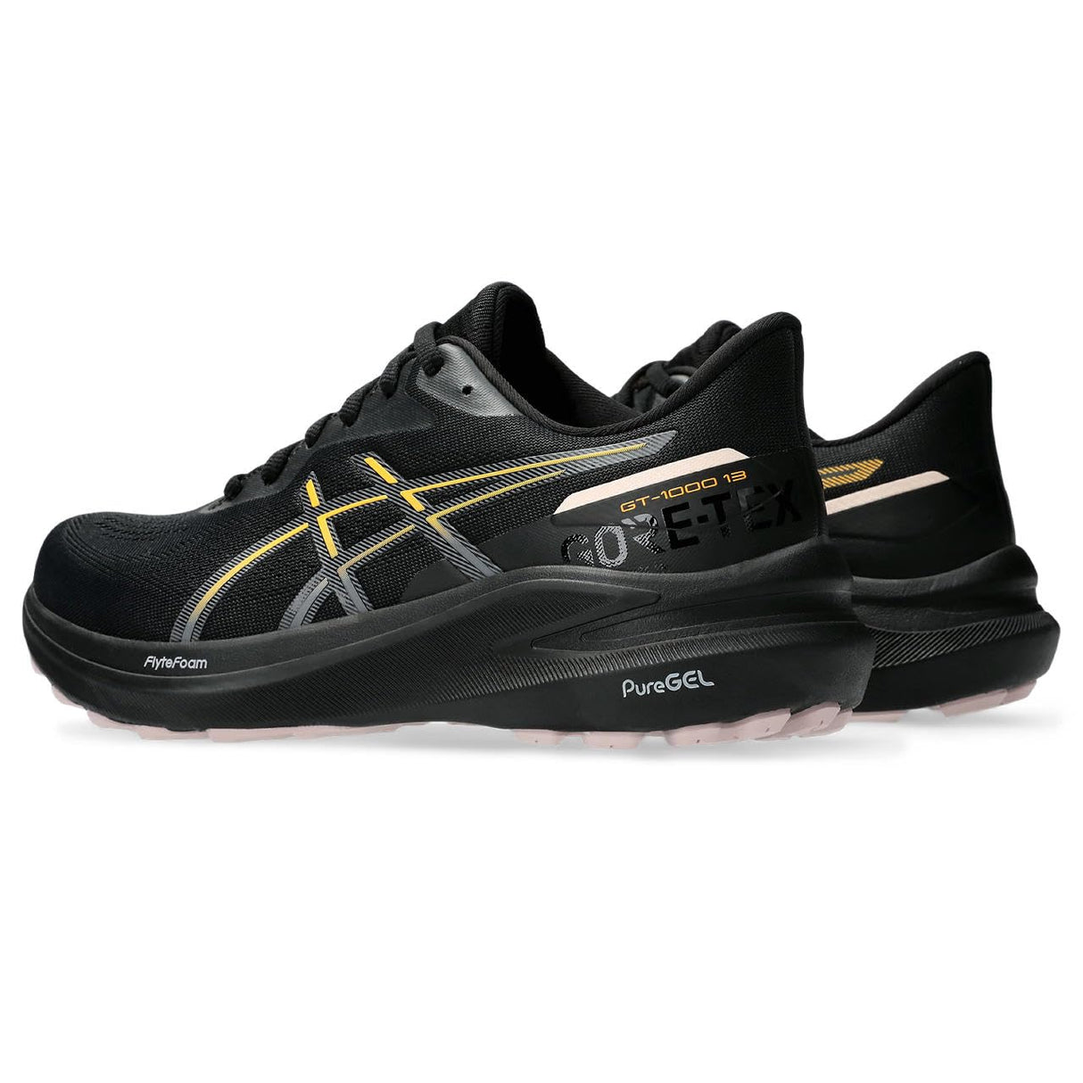 ASICS GT-1000 13 GTX, Sneaker Mujer, Negro/Naranja Estadio, 39 EU