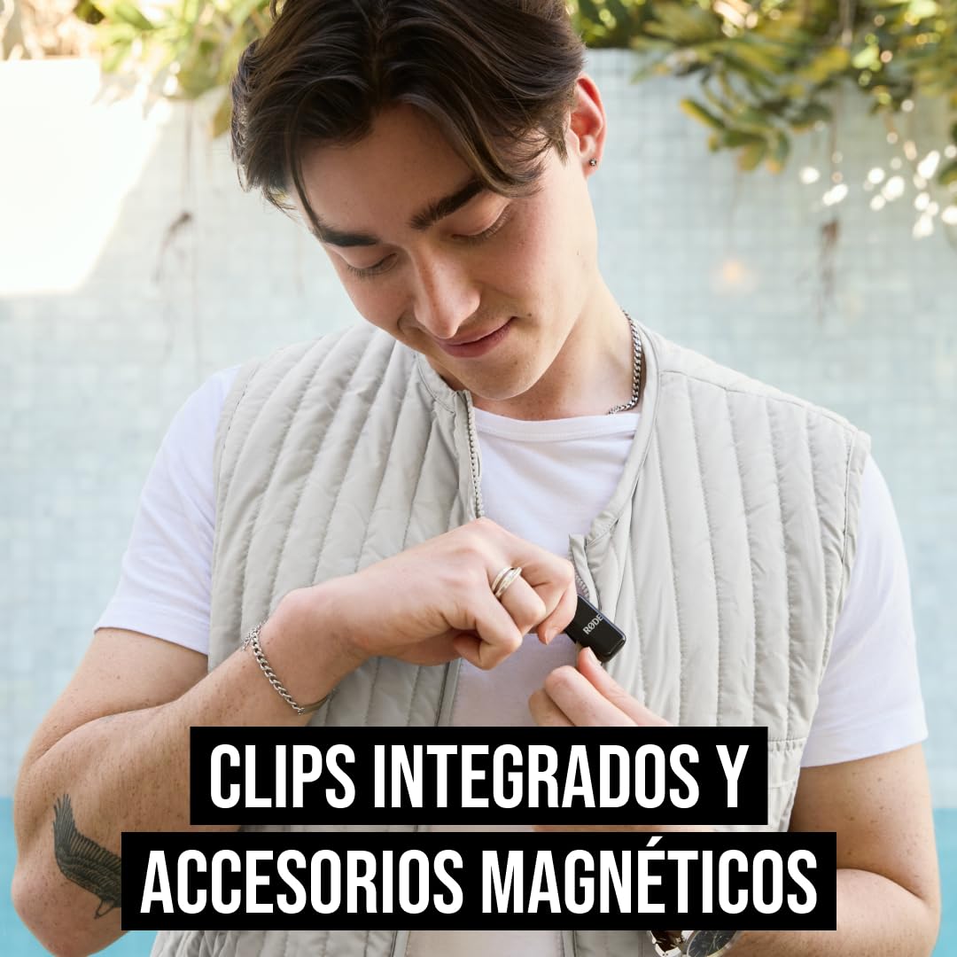 RØDE Wireless Micro - Micrófono inalámbrico Compacto, Dos micrófonos con Estuche de Carga para la creación de Contenido en Smartphone - USB-C, Negro