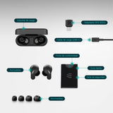 EPOS Adapt E1 Auriculares Inalámbricos Negro – ANC Híbrido, Bluetooth Multi-Point, Certificado Microsoft Teams & iPhone, 50H Batería, Carga Inalámbrica, USB-C, IPX5 Resistente al Agua