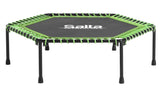 Salta Fitness – 128 cm de diámetro – Cama elástica Interior – Mango Ajustable en 5 Alturas – Suspensión elástica/Bungees, construcción sólida – Hexagonal – Capacidad de Carga 110 kg – Verde