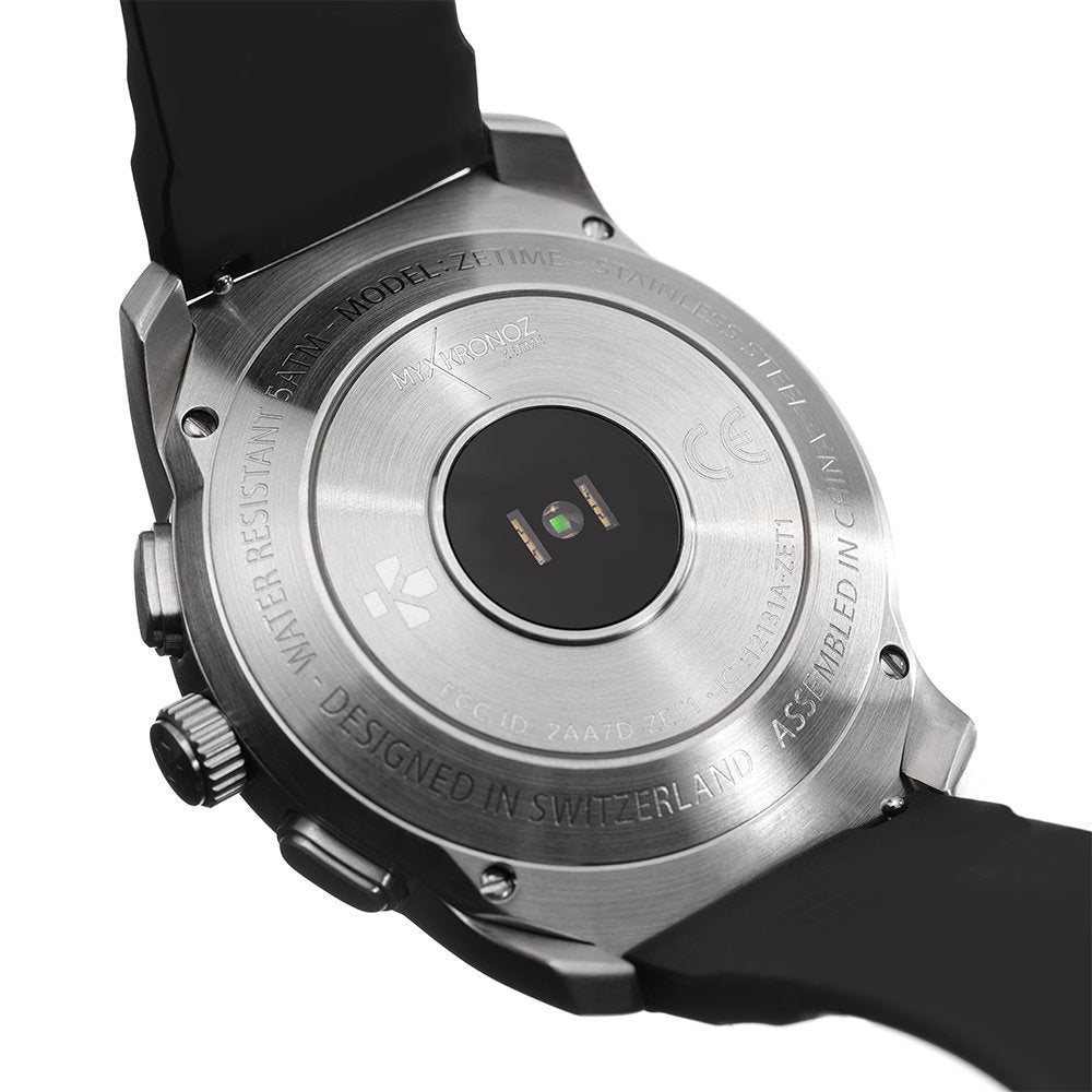 MyKronoz ZeTime Elite Reloj Inteligente híbrido 44mm con Agujas mecánicas sobre una Pantalla a Color táctil – Regular Cepillado Oro Rosa/Milanese