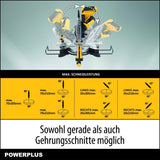 Powerplus POWX075720DB - Sierra circular telescópica para cortes rectos y de pestaña (210 mm, con 1 accesorio)
