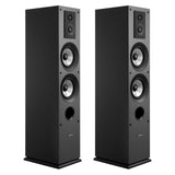 VEVOR Par de Altavoces de Suelo, Sistema de 3 Vías con Tweeters de 1,91 cm y 2,54 cm, Dos Woofers de 13,34 cm, Potencia Máxima de 145 W, Respuesta de Frecuencia de 70 Hz a 20 kHz, Carcasa de MDF