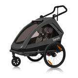 LIONELO Cama Remolque Infantil 2 en 1 para Bicicleta con función de Cochecito para 1 o 2 niños de 6 Meses a 6 años, Peso 2 x 22 kg, suspensión, Ruedas Grandes, Capota Impermeable