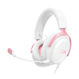 HyperX Cloud III - Auriculares Gaming con Cable, PC, PS5, Xbox, Drivers 53 mm, DTS, Marco Resistente, micrófono 10mm, USB-C, USB-A, Blanco-Rosa