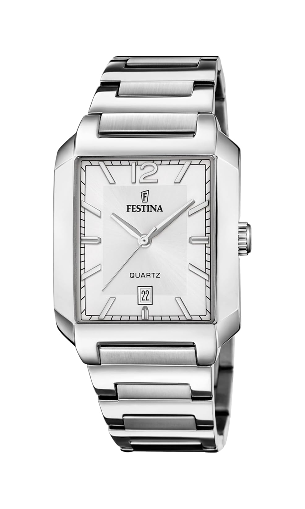 Festina Reloj Hombre F20677/2 On The Square Caja de Acero Inoxidable 316l Plateado Correa de Acero Inoxidable 316l Plateado
