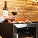Cecotec Vinoteca - Nevera para Vinos - 24 Botellas Bolero GrandSommelier 2050 Inox Compressor. Temperatura ajustable de 5-18ºC, Alto rendimiento, Funcionamiento silencioso y sin Vibraciones