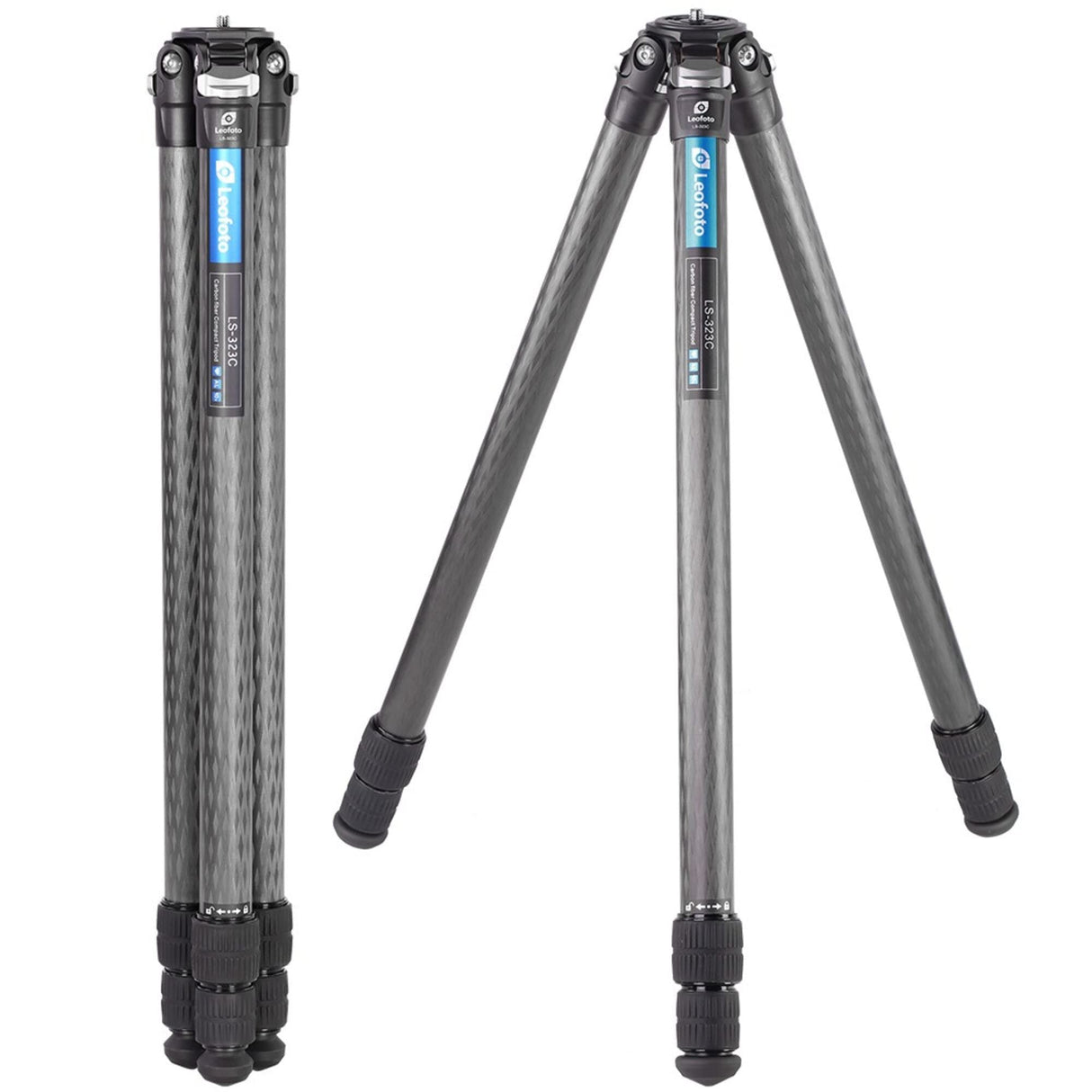 Leofoto - Ranger - Trípode de Carbono para cámaras - Incluye Cabezal esférico - Capacidad de Carga de 20 kg - Pies Extensibles - Altura mínima de 9,5 cm a una Altura máxima de 152 cm - LS-323C