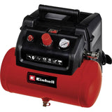 Einhell Compresor TC-AC 190/6/8 OF Set (1200 W, máx. 8 bar, depósito de 6 L, potencia de aspiración de 190 l/min, velocidad del motor 18000 min^-1, regulador de presión, manómetro, sin aceite)