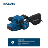 Bosch Professional lijadora de banda GBS 750 (motor de 850 W, con bolsa para lijado de tela, bolsa para polvo)
