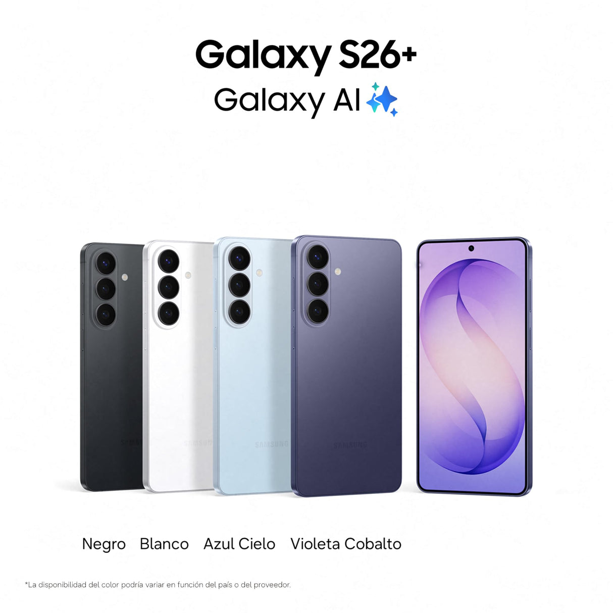 Samsung Galaxy S26+ 256GB, Teléfono Móvil con Galaxy AI, Cámara 50MP, 12GB RAM, Batería 4900mAh, Garantía del Fabricante 3 Años + 1 Año Extra, Color Azul Cielo (Versión Española)