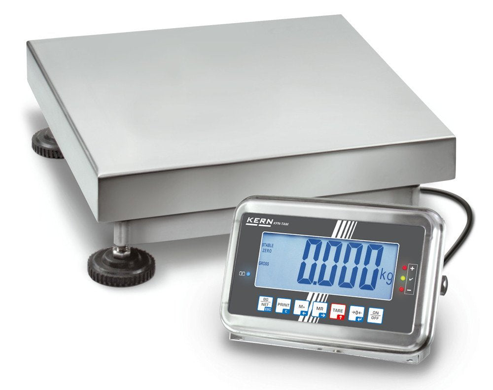 Plataforma Báscula [Núcleo SFB 100 K de 2L] Plataforma de acero inoxidable Báscula con plataforma de IP65, XL, rango de pesaje [Max]: 100 kg, Lectura [D]: 10 g, placa de pesaje: BXT 500 x 400 mm (Acero Inoxidable)