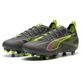 PUMA Ultra 5 Pro FG/AG JR, Zapatillas de fútbol, Matte Aged Silver-Yellow Alert-Sun Struck, 30 EU