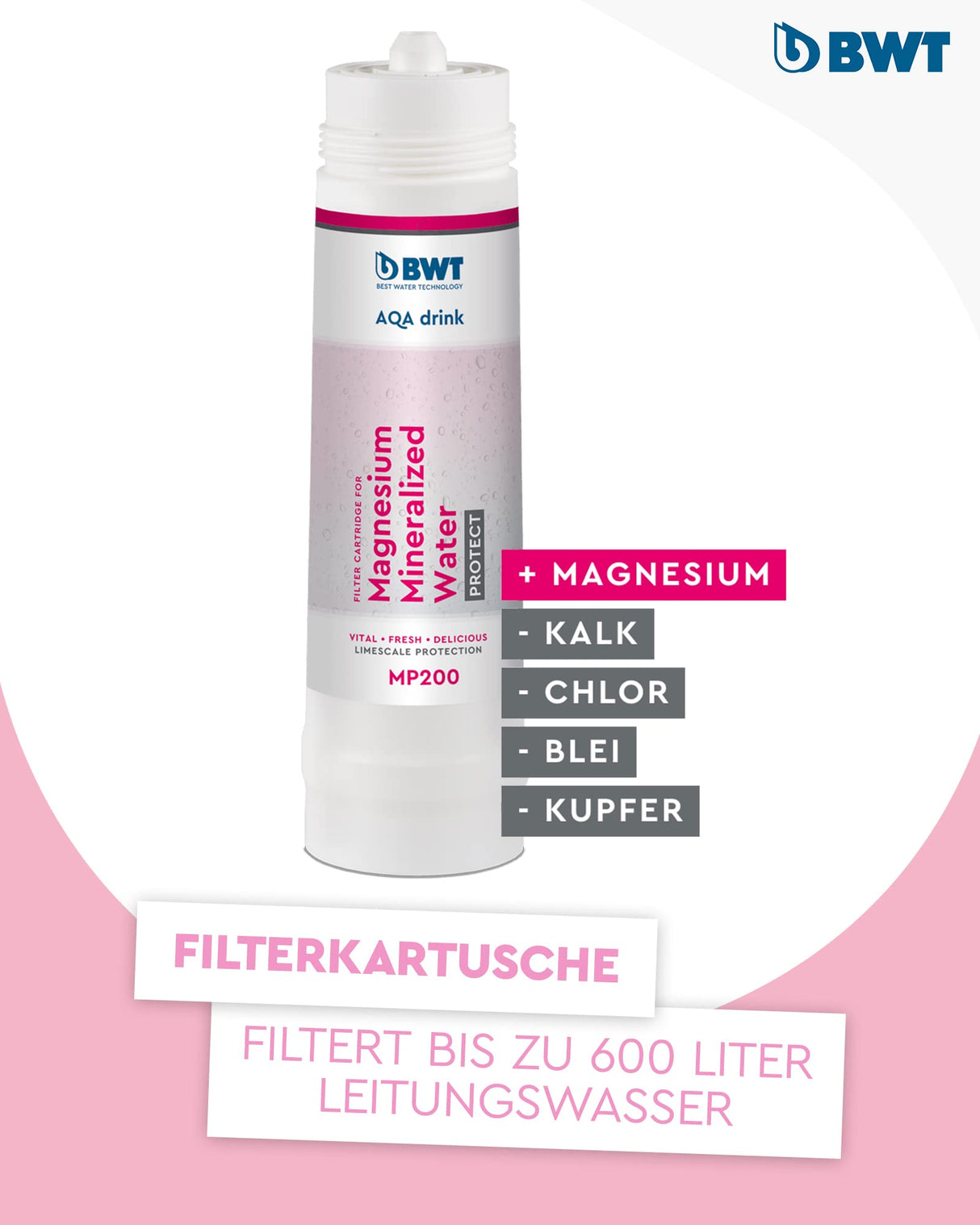 BWT Filtro de agua AQA Drink Pure Urban | Grifo de 2 vías con caño C y cartucho de filtro de magnesio | Filtro de agua potable | Filtra cal, cloro, plomo y cobre