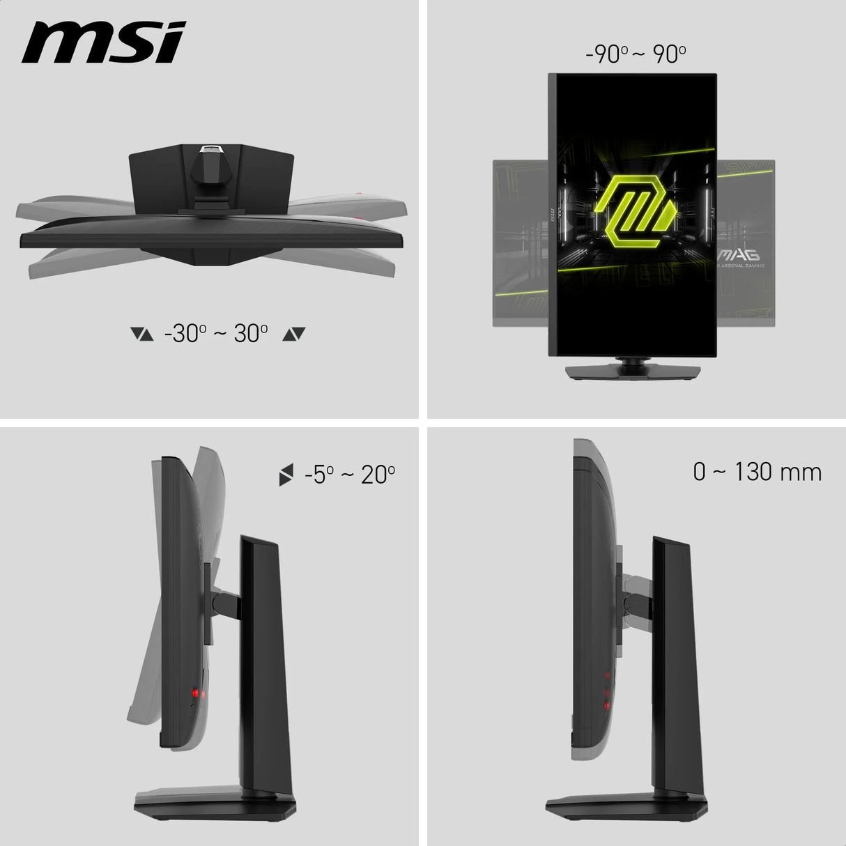 MSI mag 272URDF E16 Monitor Gaming, 27-Inch, 4K UHD, 3840x2160, Rapid IPS, 0.5ms, DisplayHDR 400, Eye Care, AI Vision, Dual-Mode, HDMI 2.1, DP 1.4a, Tilt/Height Adjustable, Negro