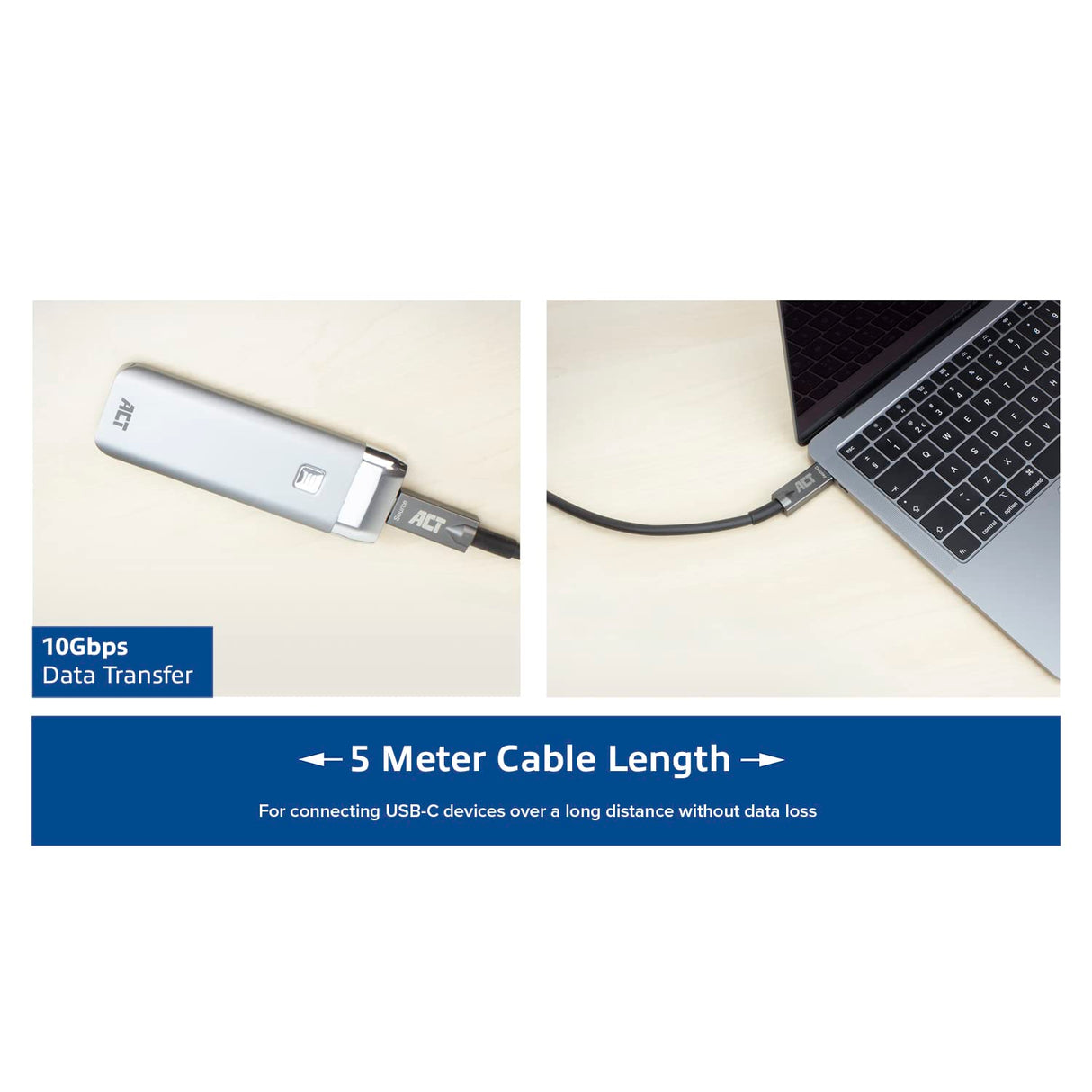 ACT Cable óptico activo USB C (AOC) de 5 m, cable de video USB C USB 3.2 Gen2, 10 Gbps de alta velocidad, cable activo de fibra óptica USB C, para videoconferencias, Smartboard - AK4305