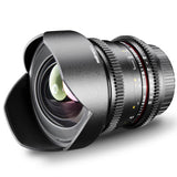 Walimex Pro - Objetivo con Parasol (14 mm, 1:3,1) para Montura de cámaras réflex Nikon