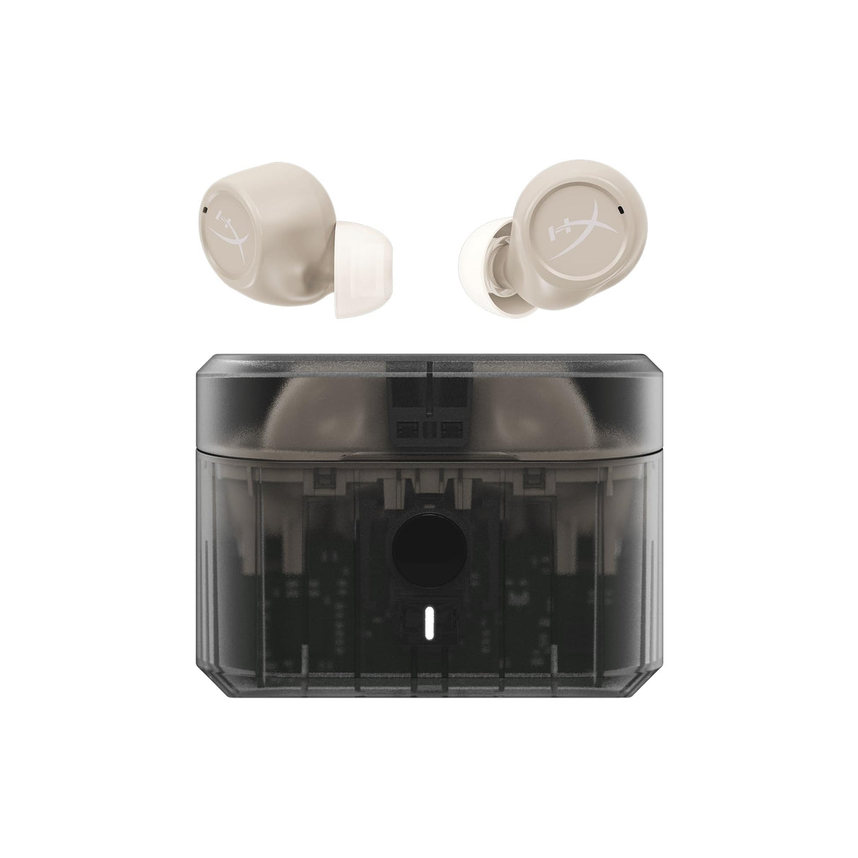 HyperX Cirro Buds Pro - Auriculares gaming true wireless, inalámbricos con ANC, bluetooth 5.2, baja latencia, batería 35h, color arena