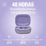JBL Live Beam 3 Auriculares inalambricos de botón con almohadillas,True Wireless con cancelación de ruido adaptable, hasta 48 horas de reproducción, Bluetooth, audio de alta resolución, violeta