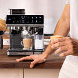 Cecotec Cafetera Express Barista Power Espresso 20 Barista Grind & Latte. 1350W, 20 Bares, Molinillo Cónico, 2.6L Depósito Agua, 100g Café y 500ml Leche, Pantalla Táctil, Autolimpieza, Personalizado
