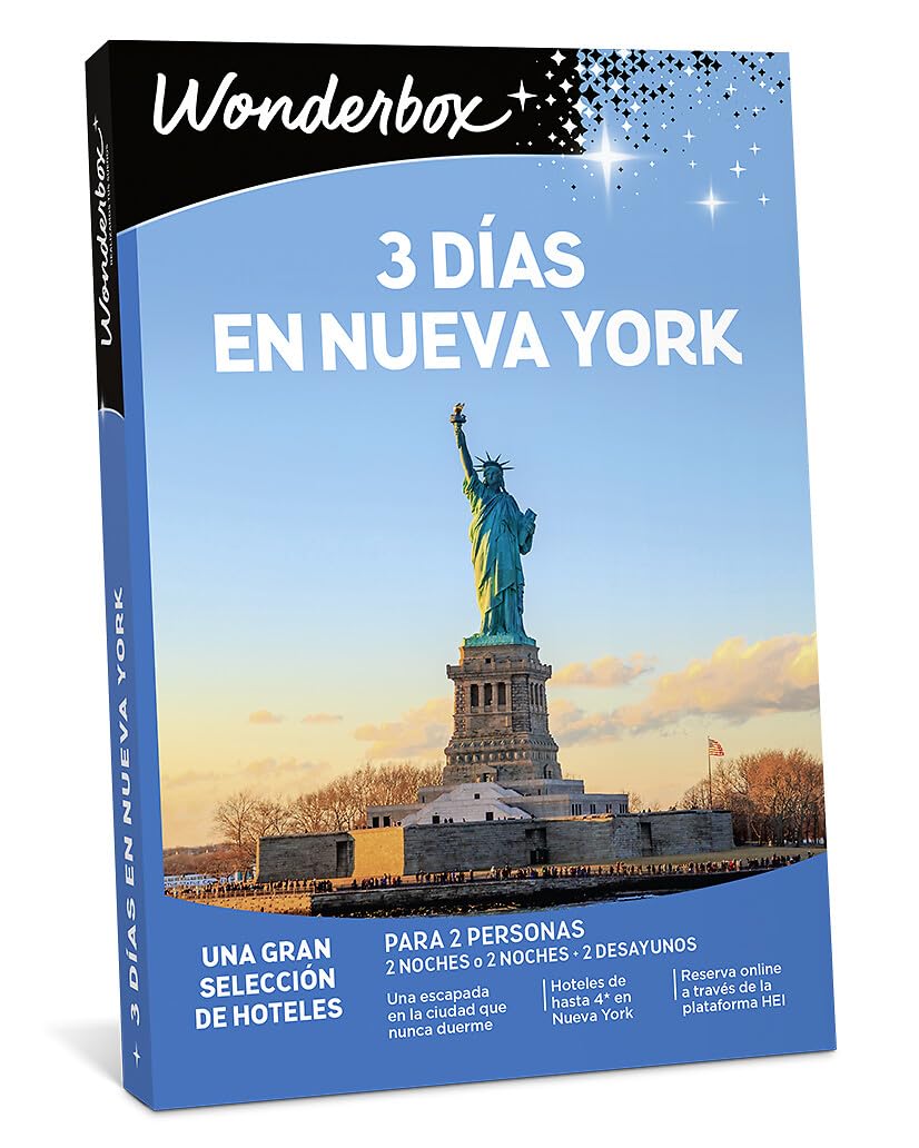 WONDERBOX - Caja Regalo - 3 días en Nueva York - Una gran selección de hoteles en la gran manzana Para 2 personas - Ideas Regalo Pareja Original
