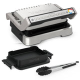 Tefal OptiGrill GC776D10 - Barbacoa de contacto 4 en 1 con bandeja para horno, plegable, 9 programas, indicador de nivel de cocción, parrilla eléctrica, horno