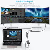 CableGlaxay Adaptador de Salida Thunderbolt 3 a Dual HDMI 2.0 para Ordenadores Mac y Windows Thunderbolt 3 (admite Dos monitores de hasta 4K @ 60 Hz, Solo Compatible con Thunderbolt 3)