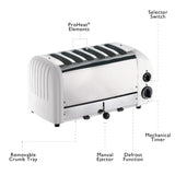 Dualit 6 rebanadas tostadora 60146 - Blanco