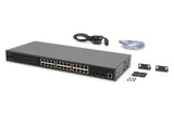 DIGITUS Conmutador de Red PoE Gigabit Gestionado de 27 Puertos - 24 Puertos RJ45 - 2 Puertos SFP - 1 Puerto de Consola - 450W PoE Presupuesto - Características L2 - 19 Pulgadas