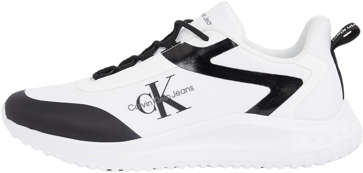 Calvin Klein Runner Sneaker para Hombre Zapatillas de Deporte, Blanco (Bright White/Black), 46