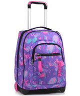 Seven Mochila con Ruedas, IRIDESCENT, Lila - Mochila 2 en 1, Mochila Escolar con Carro, Crossover System - Bolso Escolar Niños, para adolescentes - Bolsillo Interior con Organizador