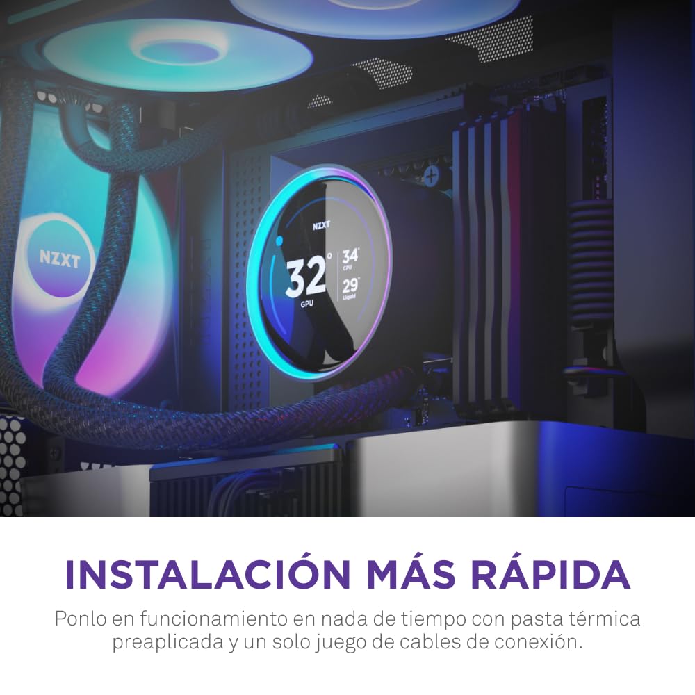 NZXT Kraken Elite 360 RGB - AIO CPU Liquid Cooler - 360mm Radiator - F360 RGB Core Fan - Customizable 2.72 IPS LCD -Intel LGA 1700, 1200/115X, 1851 - AMD AM5, AM4 - Black