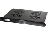 Techly I-CASE FAN-TC4B accesorio de bastidor Bandeja del ventilador - Accesorio de rack (Bandeja del ventilador, Negro, 4 Ventilador(es), 1U, 1,8 m, IP65)