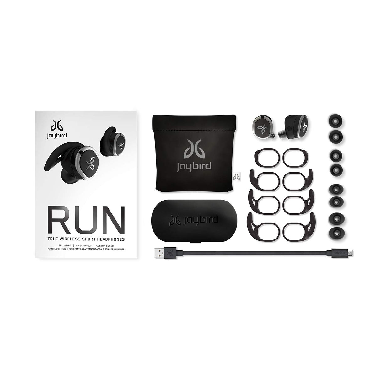 Jaybird Run Auriculares inalámbricos Deportivos EMEA 4PK, Color Blanco (Drift)