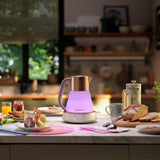 Russell Hobbs 27450-70 Hervidor de Agua Eléctrico de vidrio, 1,7L, temperatura regulable 40-100°C, Calm Iluminiación integra, música y sonidos relajantes, control táctil, 2400W