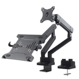 Soporte de Escritorio para 2 ó 3 monitores, Laptop, portátil, Pantalla, Monitor, Altura, rotación e inclinación Ajustable, con Portes USB Integrados, VESA 75x75, 100x100 (MC-813 Doble)