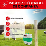 Pastor eléctrico Llampec Mod.16 con batería 12V – 4 J, 9.500 V y 40 km de alcance – Ideal para ganado equino, vacuno, porcino, ovino y animales salvajes – Batería y panel solar no incluidos