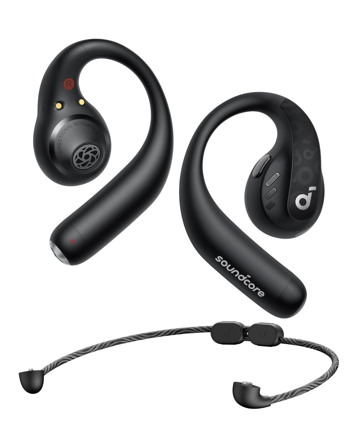 Soundcore by Anker AeroFit Pro Auriculares Bluetooth Inalámbricos de Conducción de Aire, Muy Cómodos, Ergonómicos, Ajuste Seguro, Sonido Rico con LDAC, Bluetooth 5.3, IPX5, 46H, Control con App