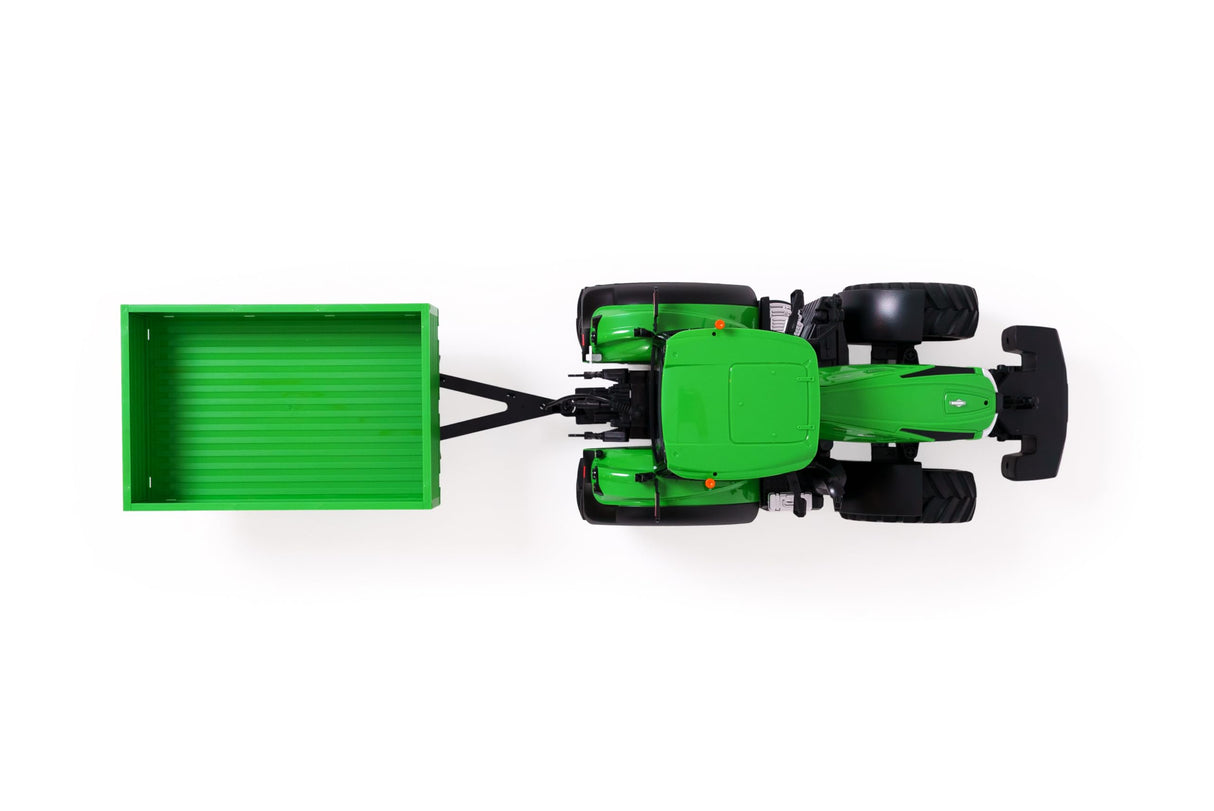 Carson 1:16 Tractor Deutz 8280 TTV con Remolque 100% RTR - Tractor RC, vehículo teledirigido con luz y Sonido, Incluye Pilas y Mando a Distancia, Bulldog teledirigido