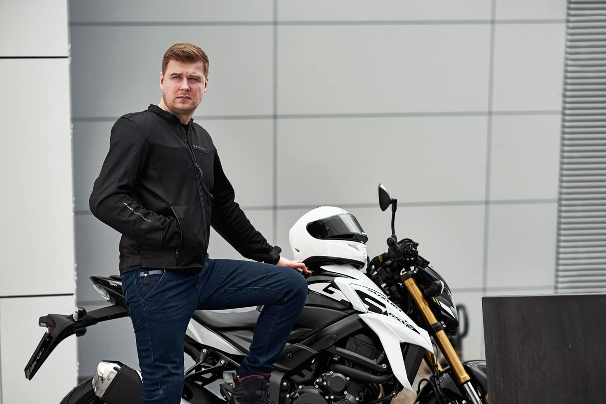SHIMA OPENAIR Chaqueta Moto Hombre | Ligera y Transpirable Cazadora Moto Mesh de Verano Hombre con CE Espalda, Hombros, Codos Protecciones, Ajuste de la Anchura (Negro, XL)