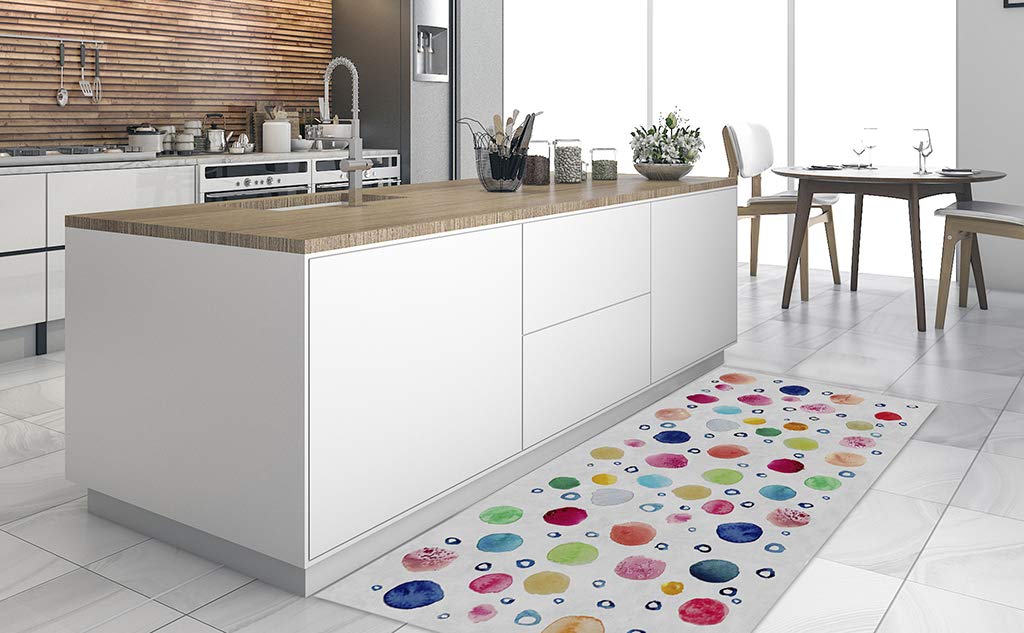 Vilber Kids Dots Alfombra, Vinilo, Multicolor