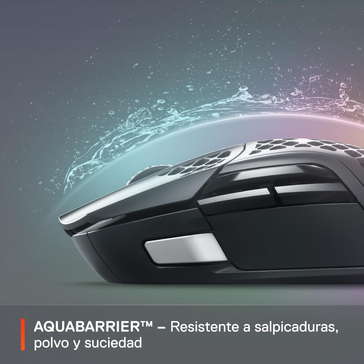 SteelSeries Aerox 5 Wireless - Ratón gaming perforado RGB - Diseño ultraligero resistente al agua - 9 botones - Bluetooth/2,4 GHz - Sensor óptico TrueMove Air 18K DPI