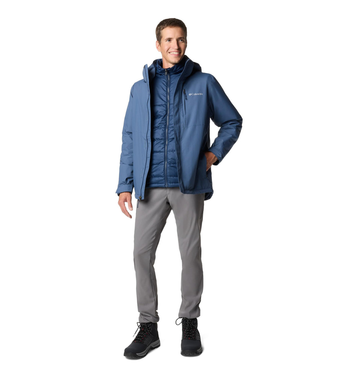 Columbia Element Blocker Interchange Jacket, Chaqueta De Invierno 3 En 1 Hombre, Dark Mountain, M
